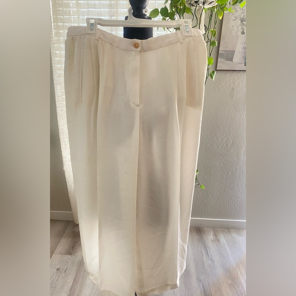 Vintage Giorgio Armani Le Collezioni Silk Blend Wide-Leg Trousers